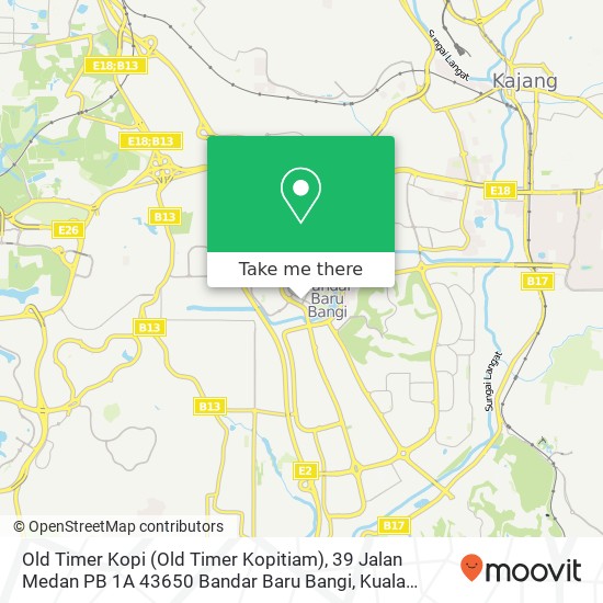 Old Timer Kopi (Old Timer Kopitiam), 39 Jalan Medan PB 1A 43650 Bandar Baru Bangi map