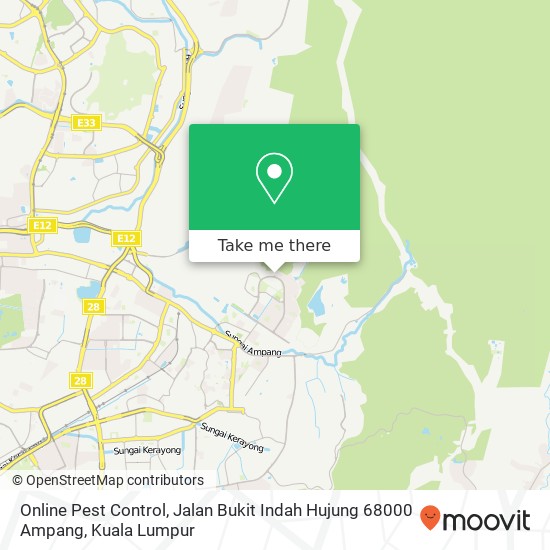 Peta Online Pest Control, Jalan Bukit Indah Hujung 68000 Ampang
