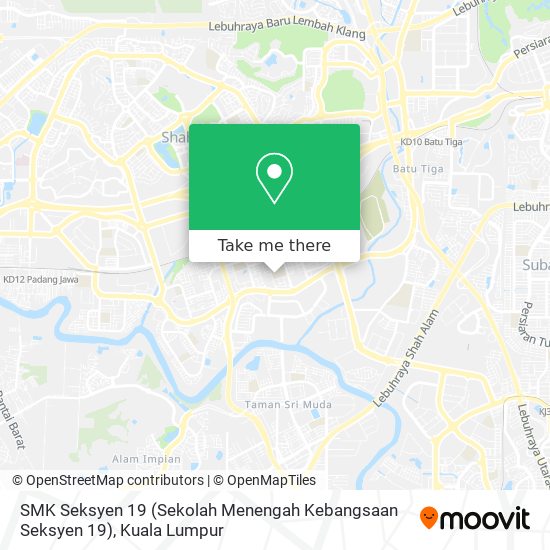 Peta SMK Seksyen 19 (Sekolah Menengah Kebangsaan Seksyen 19)