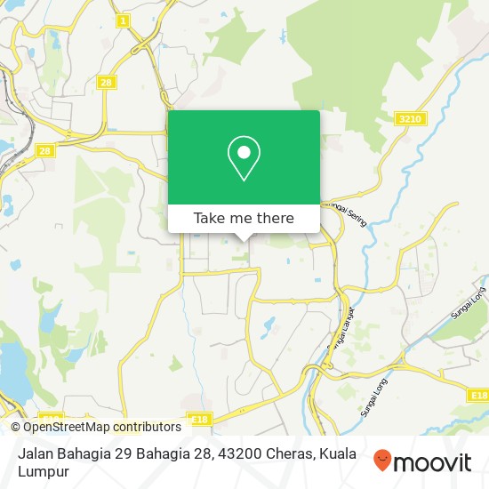 Peta Jalan Bahagia 29 Bahagia 28, 43200 Cheras