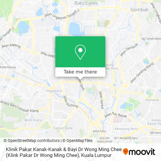 Klinik Pakar Kanak-Kanak & Bayi Dr Wong Ming Chee (Klink Pakar Dr Wong Ming Chee) map