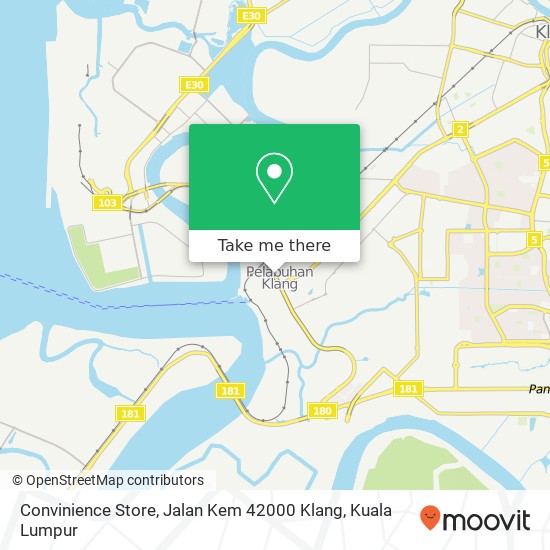 Peta Convinience Store, Jalan Kem 42000 Klang
