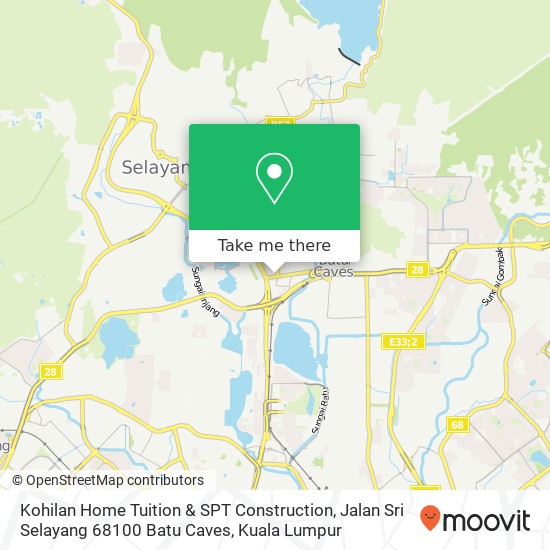 Kohilan Home Tuition & SPT Construction, Jalan Sri Selayang 68100 Batu Caves map