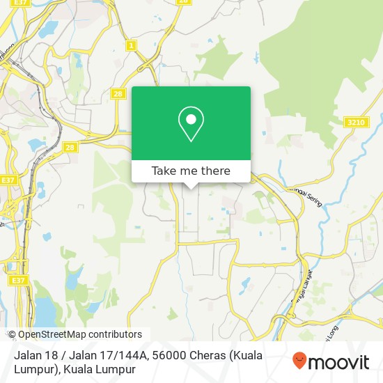 Peta Jalan 18 / Jalan 17 / 144A, 56000 Cheras (Kuala Lumpur)