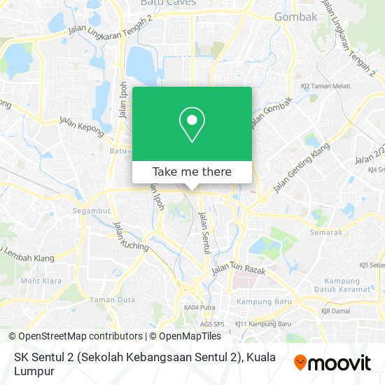 Peta SK Sentul 2 (Sekolah Kebangsaan Sentul 2)