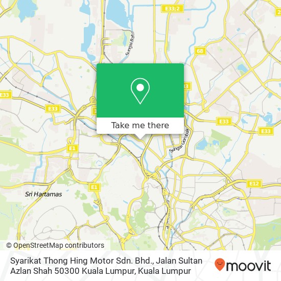 Peta Syarikat Thong Hing Motor Sdn. Bhd., Jalan Sultan Azlan Shah 50300 Kuala Lumpur
