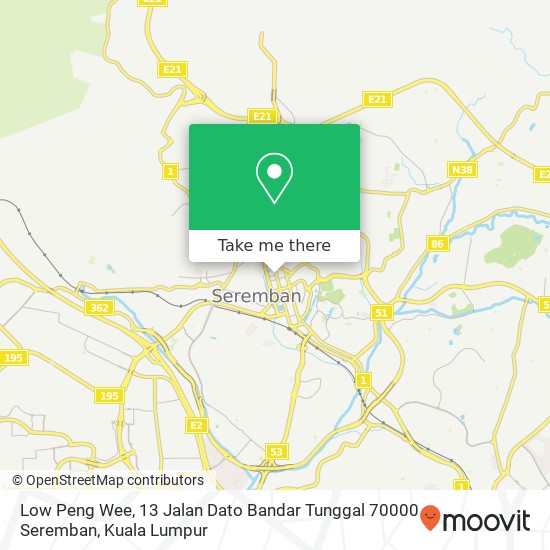 Low Peng Wee, 13 Jalan Dato Bandar Tunggal 70000 Seremban map