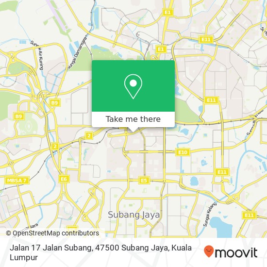 Peta Jalan 17 Jalan Subang, 47500 Subang Jaya