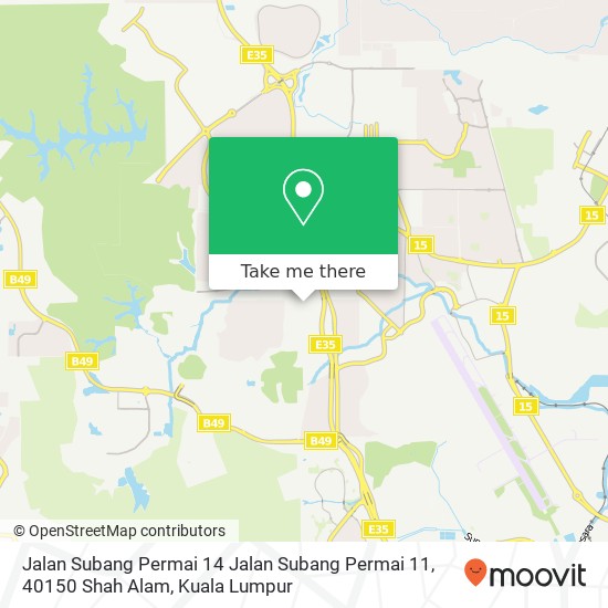 Peta Jalan Subang Permai 14 Jalan Subang Permai 11, 40150 Shah Alam