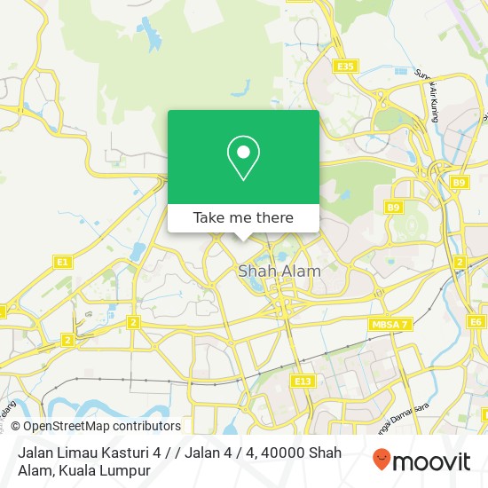 Peta Jalan Limau Kasturi 4 / / Jalan 4 / 4, 40000 Shah Alam