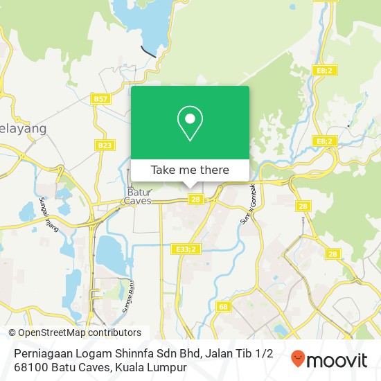 Peta Perniagaan Logam Shinnfa Sdn Bhd, Jalan Tib 1 / 2 68100 Batu Caves