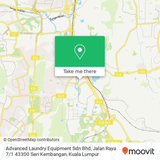 Peta Advanced Laundry Equipment Sdn Bhd, Jalan Raya 7 / 1 43300 Seri Kembangan