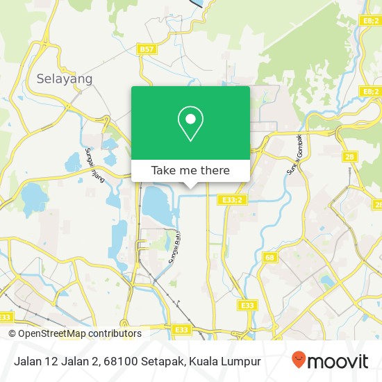 Peta Jalan 12 Jalan 2, 68100 Setapak