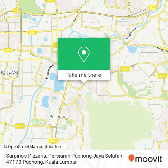 Peta Sarpino's Pizzeria, Persiaran Puchong Jaya Selatan 47170 Puchong