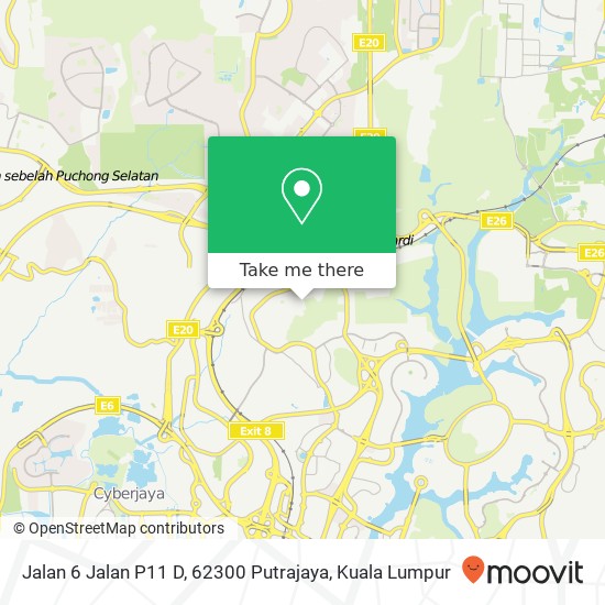 Peta Jalan 6 Jalan P11 D, 62300 Putrajaya