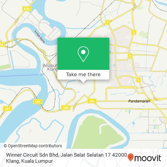 Peta Winner Circuit Sdn Bhd, Jalan Selat Selatan 17 42000 Klang