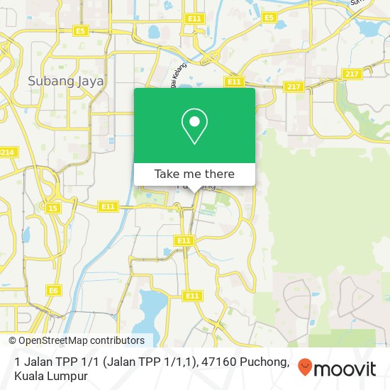 Peta 1 Jalan TPP 1 / 1 (Jalan TPP 1 / 1,1), 47160 Puchong