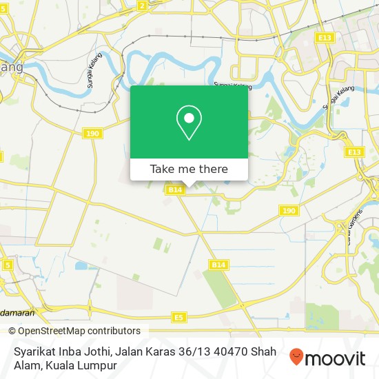Peta Syarikat Inba Jothi, Jalan Karas 36 / 13 40470 Shah Alam