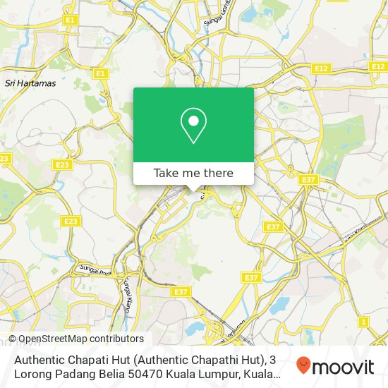 Authentic Chapati Hut (Authentic Chapathi Hut), 3 Lorong Padang Belia 50470 Kuala Lumpur map