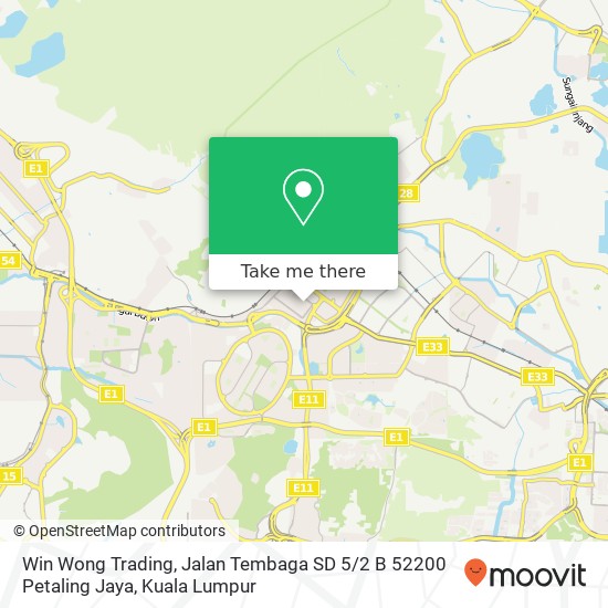 Win Wong Trading, Jalan Tembaga SD 5 / 2 B 52200 Petaling Jaya map