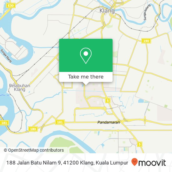 Peta 188 Jalan Batu Nilam 9, 41200 Klang