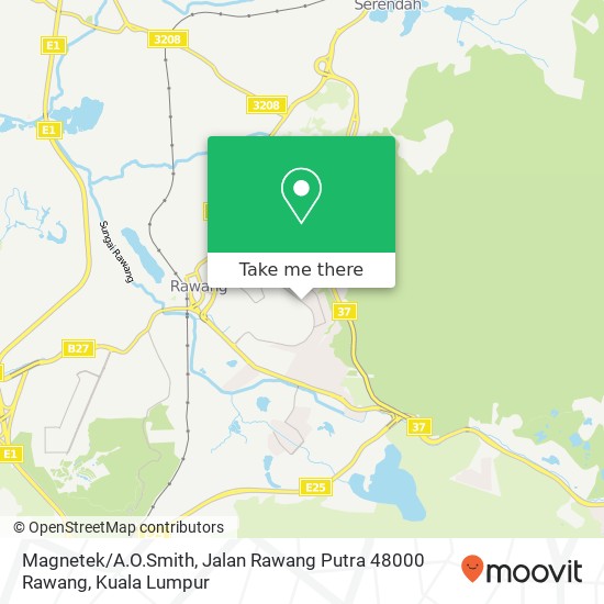 Peta Magnetek / A.O.Smith, Jalan Rawang Putra 48000 Rawang