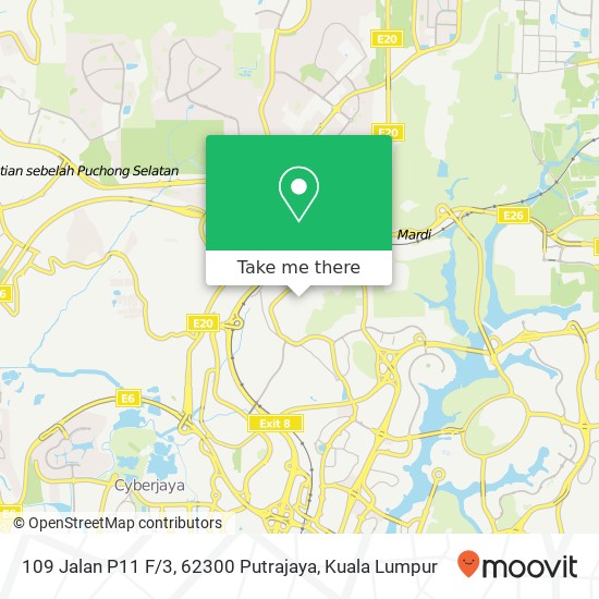 Peta 109 Jalan P11 F / 3, 62300 Putrajaya