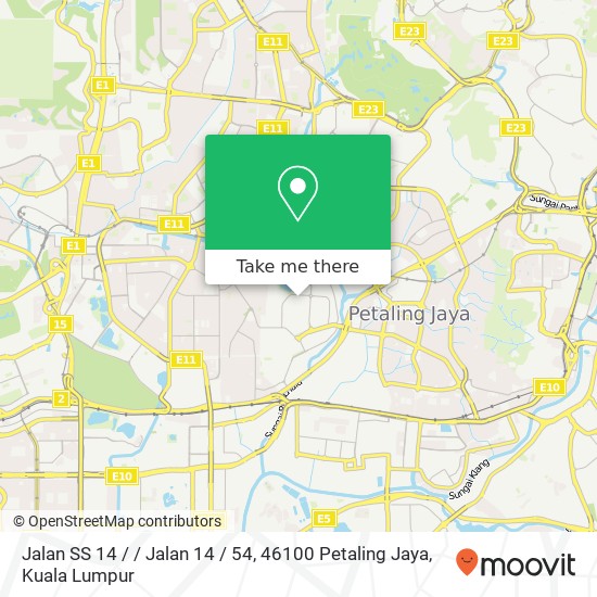 Peta Jalan SS 14 / / Jalan 14 / 54, 46100 Petaling Jaya