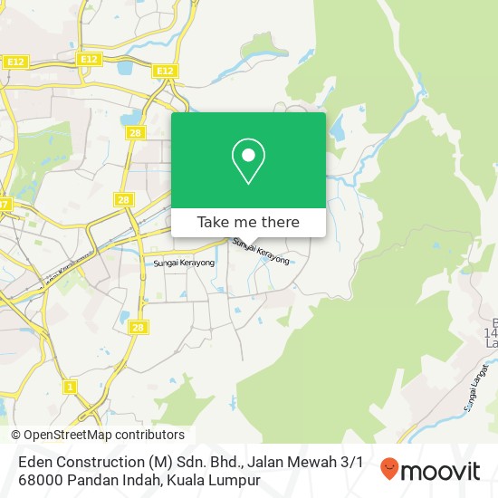 Eden Construction (M) Sdn. Bhd., Jalan Mewah 3 / 1 68000 Pandan Indah map