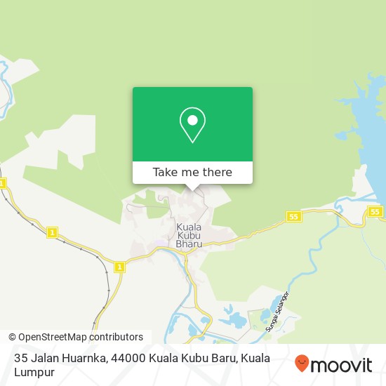 Peta 35 Jalan Huarnka, 44000 Kuala Kubu Baru