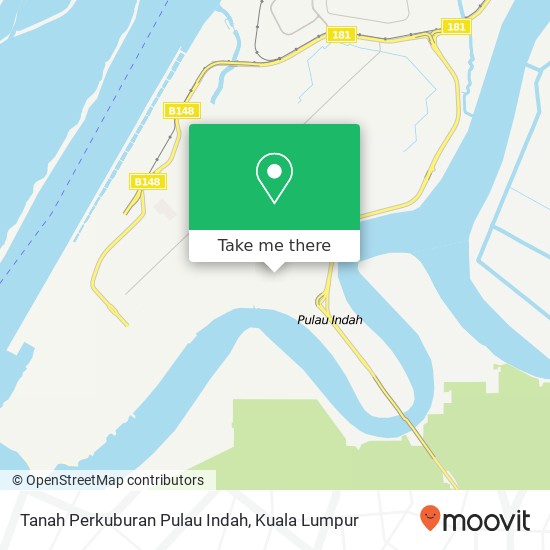 Tanah Perkuburan Pulau Indah map