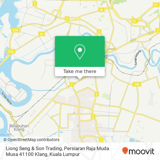 Peta Liong Seng & Son Trading, Persiaran Raja Muda Musa 41100 Klang