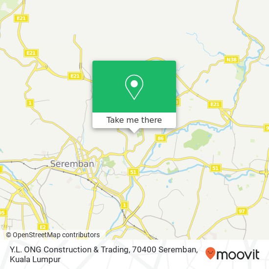 Y.L. ONG Construction & Trading, 70400 Seremban map