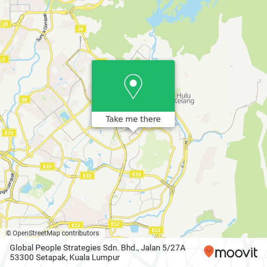 Global People Strategies Sdn. Bhd., Jalan 5 / 27A 53300 Setapak map