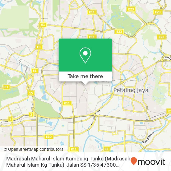 Madrasah Maharul Islam Kampung Tunku (Madrasah Maharul Islam Kg Tunku), Jalan SS 1 / 35 47300 Petaling Jaya map