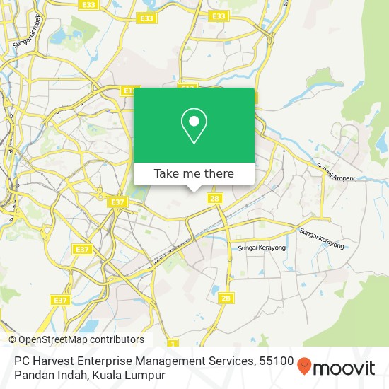 Peta PC Harvest Enterprise Management Services, 55100 Pandan Indah