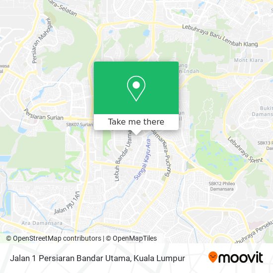 Jalan 1 Persiaran Bandar Utama map