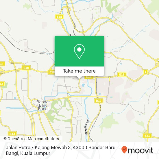 Jalan Putra / Kajang Mewah 3, 43000 Bandar Baru Bangi map