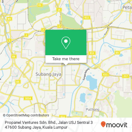 Peta Propanel Ventures Sdn. Bhd., Jalan USJ Sentral 3 47600 Subang Jaya