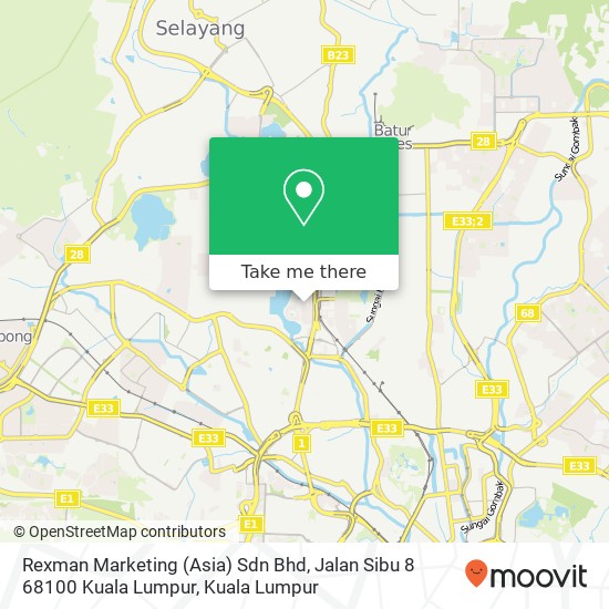 Rexman Marketing (Asia) Sdn Bhd, Jalan Sibu 8 68100 Kuala Lumpur map