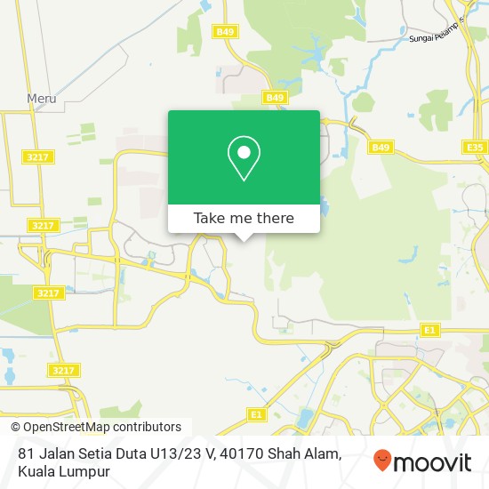 81 Jalan Setia Duta U13 / 23 V, 40170 Shah Alam map