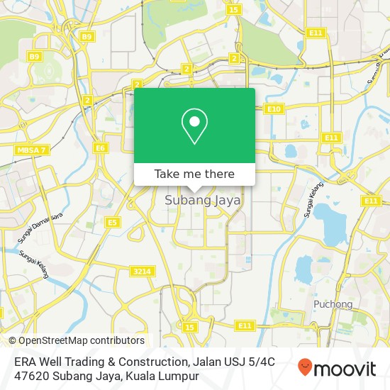 Peta ERA Well Trading & Construction, Jalan USJ 5 / 4C 47620 Subang Jaya