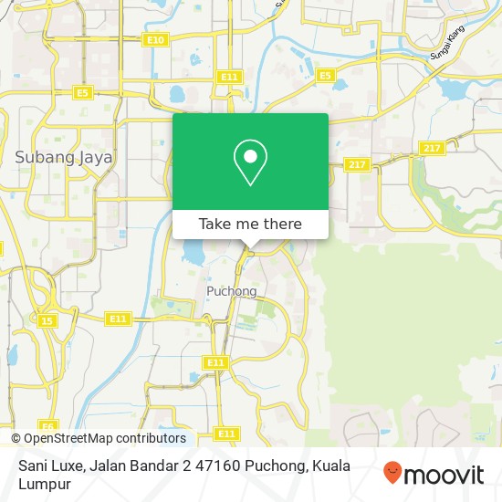 Peta Sani Luxe, Jalan Bandar 2 47160 Puchong