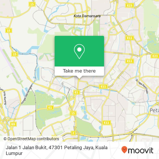 Peta Jalan 1 Jalan Bukit, 47301 Petaling Jaya