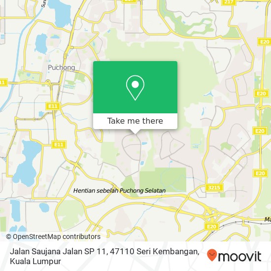 Peta Jalan Saujana Jalan SP 11, 47110 Seri Kembangan