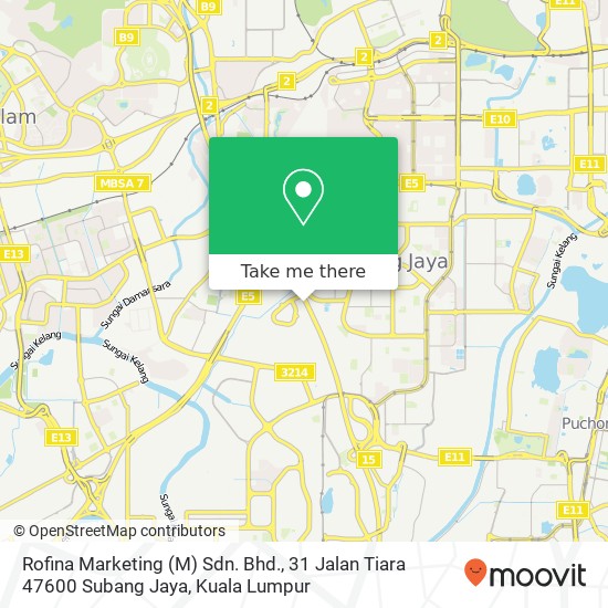 Rofina Marketing (M) Sdn. Bhd., 31 Jalan Tiara 47600 Subang Jaya map