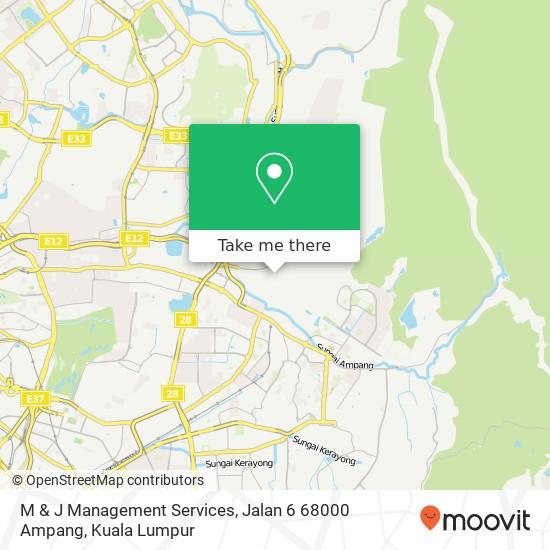 Peta M & J Management Services, Jalan 6 68000 Ampang