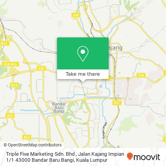 Triple Five Marketing Sdn. Bhd., Jalan Kajang Impian 1 / 1 43000 Bandar Baru Bangi map