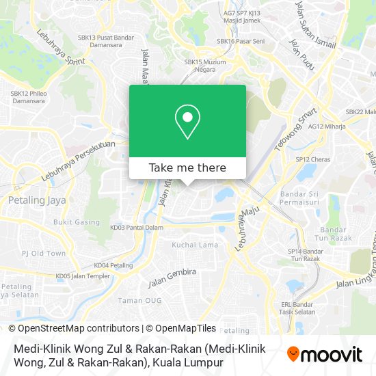 Peta Medi-Klinik Wong Zul & Rakan-Rakan