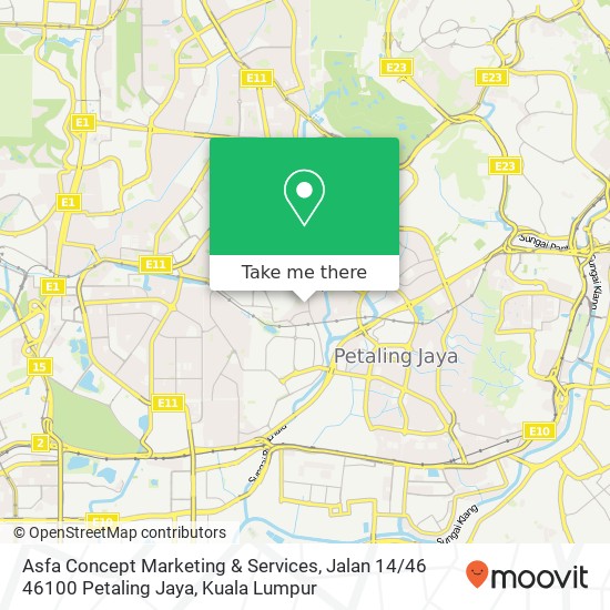 Asfa Concept Marketing & Services, Jalan 14 / 46 46100 Petaling Jaya map
